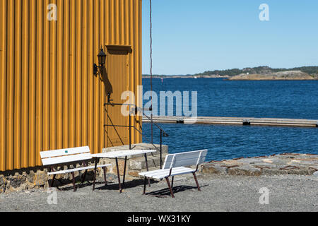 Historic Casern of the Norwegian Marines in Stavern Stock Photo