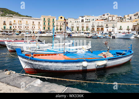 Harbor Lipari at the Aeolian islands of Sicily, Italy Stock Photo