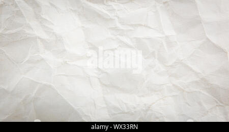 Old White Crumpled Paper Sheet Background Texture Stock Photo