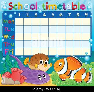 School timetable theme image 6 Stock Vector