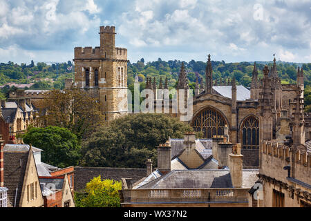 The New college chapel and bell tower. Oxford University. England.