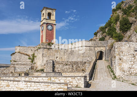 bell tower, old fortress, Kerkyra, Corfu, Greece, Europe Stock Photo