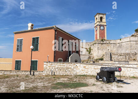 bell tower, old fortress, Kerkyra, Corfu, Greece, Europe Stock Photo