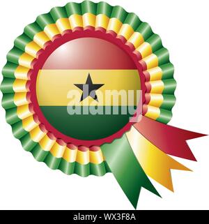 Ghana rosette flag Stock Vector