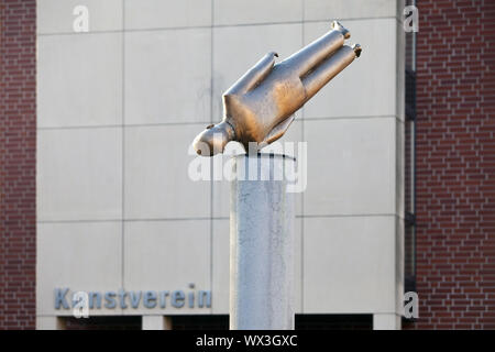 Sculpture Lebenskunstler in front of the Kunstverein, artist Joerg Heydemann Coesfeld, Germany Stock Photo