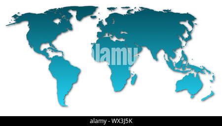 world map  showing global concept on white background Stock Photo
