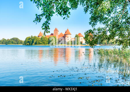 Trakai castle on island lake Stock Photo