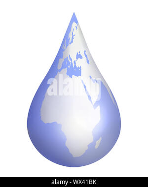 Earth, symbolically in drop form Stock Photo