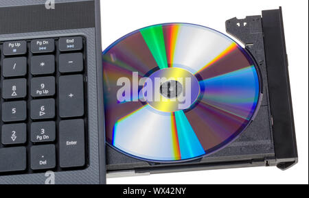 Electronic collection - Laptop with open DVD tray Stock Photo