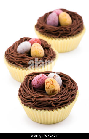 Cupcakes decorated with an Easter theme Stock Photo