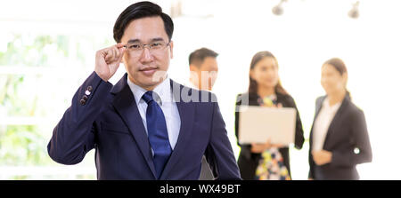 asian businessman with business team Stock Photo