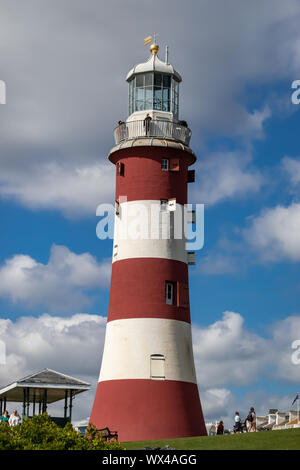 Smeaton's Tower Lighthouse a Memorial to John Smeaton Designer of the Third Eddystone Lighthouse on The Hoe Plymouth,Devon UK Stock Photo