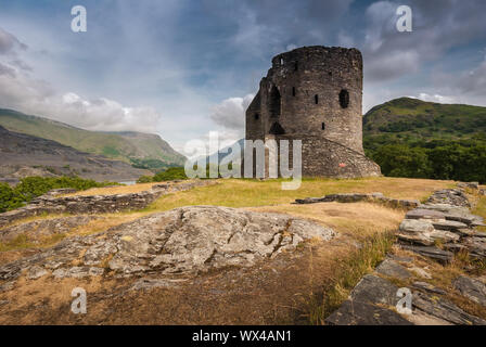Dolbadarn Castle at the foot of Snowdon Mountain. North Wales Stock Photo