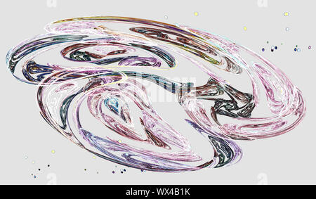 Fractal image: glowing colored stripes and lines. Stock Photo
