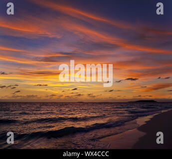 Beautiful sunset in the Maldives Stock Photo