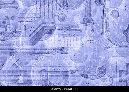 Economy trends virtual digital currency abstract background. Stock Photo