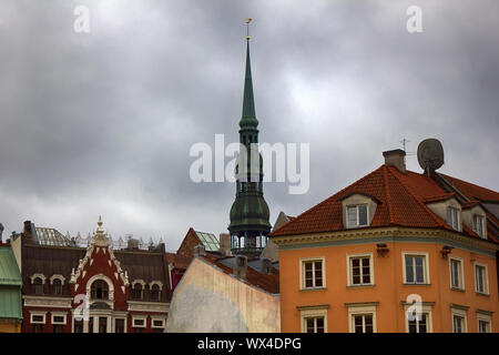 Charming streets and houses of Old Riga Stock Photo