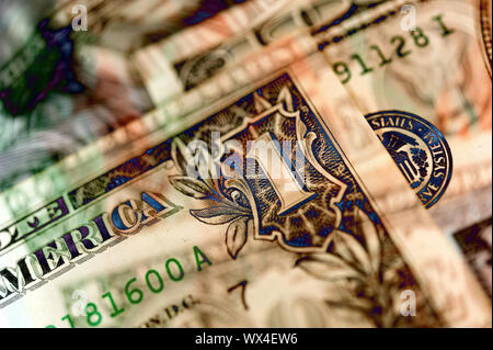 Dollars bills background. Close up cash money. Stock Photo