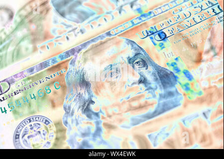 Dollars bills background. Close up cash money. Stock Photo