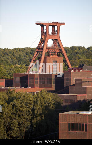 Panorama of the Zollverein colliery with the winding tower of shaft XII, Essen, Germany, Europe Stock Photo