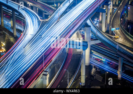 traffic at night Stock Photo