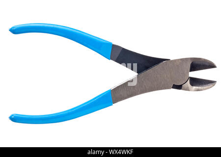 Image of metal wire cutter isolated on white background Stock Photo