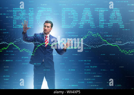 Fintech financial big data concept with analyst Stock Photo