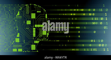 Machine learning and cognitive computing - 3d rendering Stock Photo