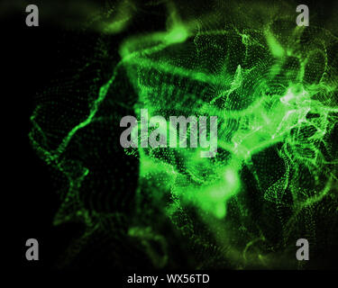 Background of indefinite shapes of green lighting Stock Photo