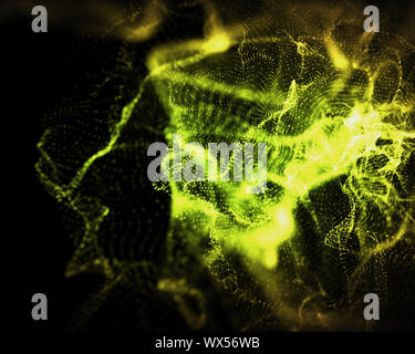 Background of indefinite shapes of green and yellow lighting Stock Photo