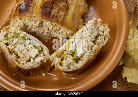 Bacon Chicken Alfredo Lasagna Roll Stock Photo Alamy