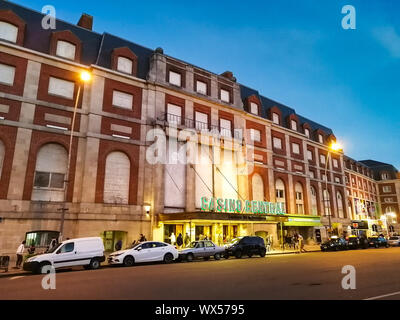 Mar del Plata, Buenos Aires Province - Argentina, 3rd August 2019: Famous Central Casino buiding at Rambla Bristol de Bustillo Stock Photo