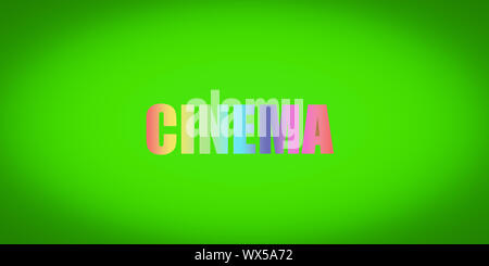 Green background Green Green screen screen Blank screen movie theater Stock Photo