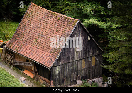 old wooden cabin mill in Black forest Stock Photo