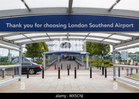Southend, United Kingdom – July 7, 2019: Terminal of Southend Airport (SEN) in the United Kingdom. Stock Photo