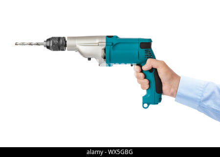 Electric drill in hand Stock Photo