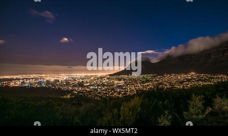 Cape Town, South Africa at night, view from Signal Hill Stock Photo