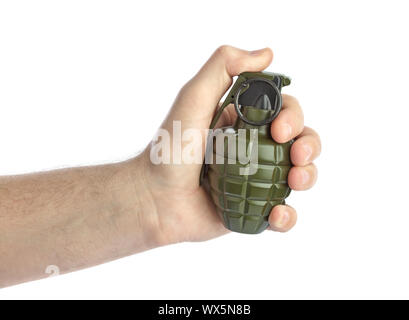 Hand with grenade Stock Photo