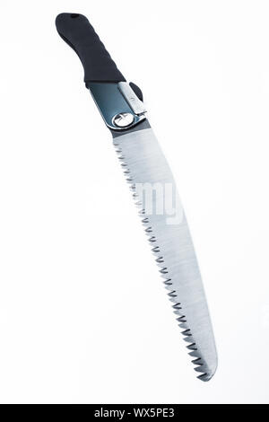 new folding hacksaw on white background Stock Photo