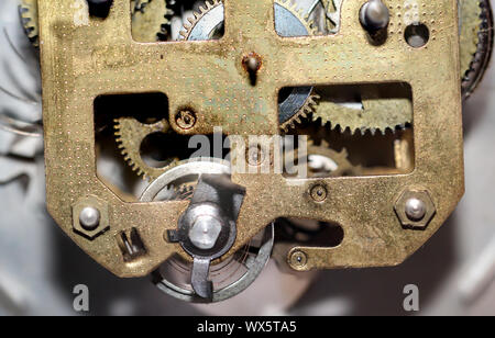 Detail of an old mechanical alarm clock Stock Photo