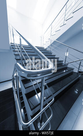 marble staircase in modern building Stock Photo