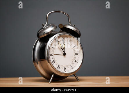 Detail of an old mechanical alarm clock Stock Photo