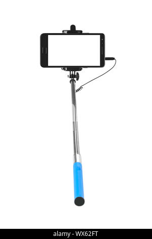 Smartphone with selfie stick Stock Photo