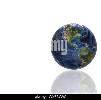 3d planet globe against a white background Stock Photo
