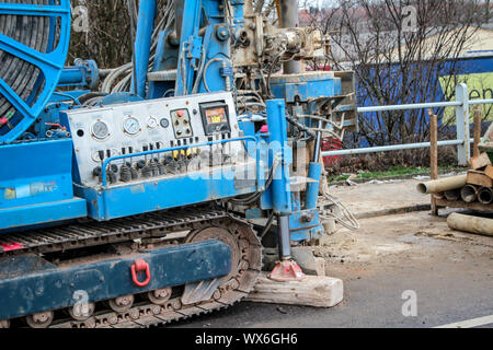 Details of a drill for soil sampling Stock Photo