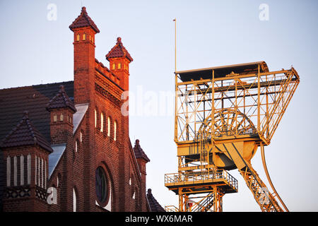 headframe of industrial museum Zollern Colliery, Ruhr Area, North Rhine-Westphalia, Germany, Europe Stock Photo