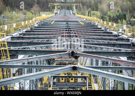 Overburden-conveyor bridge F60 in lignite mining Stock Photo