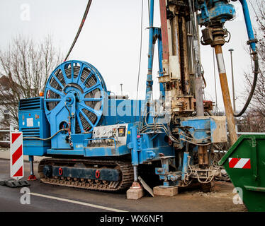 Details of a drill for soil sampling Stock Photo