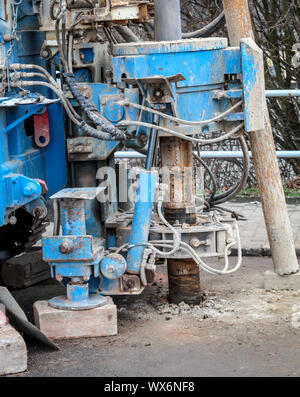 Details of a drill for soil sampling Stock Photo