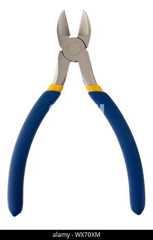Blue pliers isolated on white background. Stock Photo